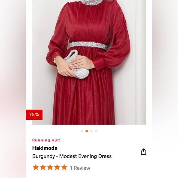 Evening Dress, Wedding, Burgundy - Picture 4 of 4